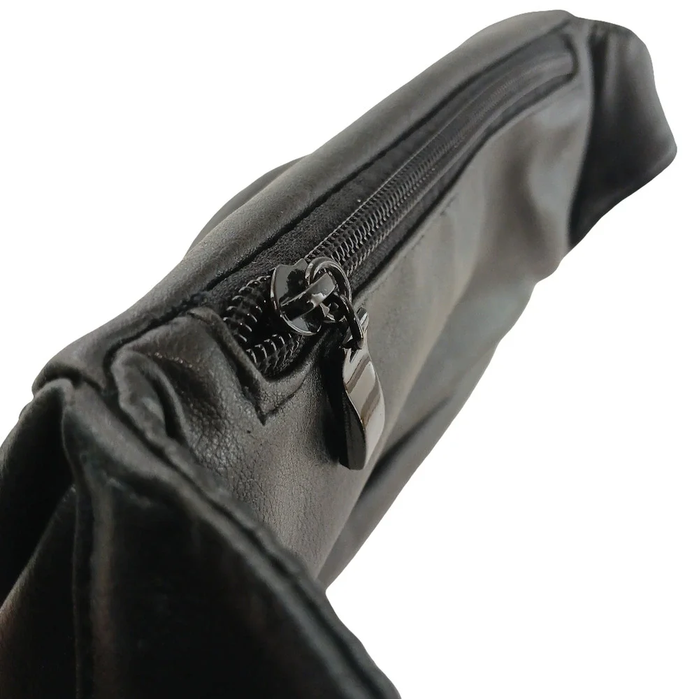 Texas Station Gambling Hall Black Leather Fanny Pack Waist Bag Vintage Promo